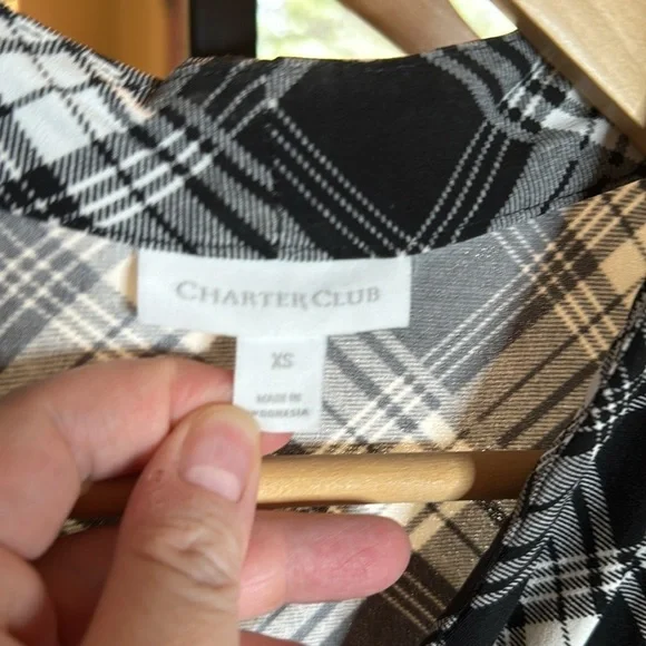 NWT Charter Club Plaid Shirt Size XS - Picture 7 of 10